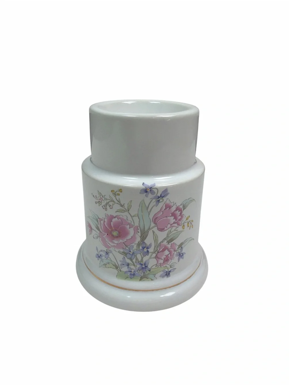 Vintage Fine China Japan Floral Candle Holder Porcelain Cottagecore Shabby Chic